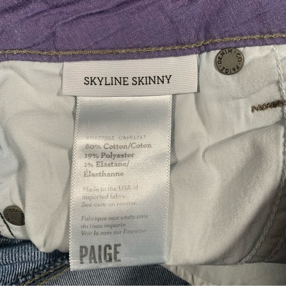 PAIGE Skyline Skinny Jeans with Puckering Women's Waist 24 #722 - Picture 7 of 11